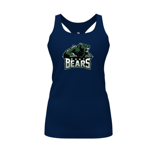 [CUS-DFW-RCBK-PER-NVY-FYS-LOGO1] Racerback Tank Top (Female Youth S, Navy, Logo 1)