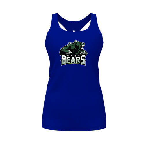 [CUS-DFW-RCBK-PER-RYL-FYS-LOGO1] Racerback Tank Top (Female Youth S, Royal, Logo 1)