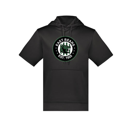 [6871.080.S-LOGO3] Men's Dri Fit Short Sleeve Hoodie (Adult S, Black, Logo 3)