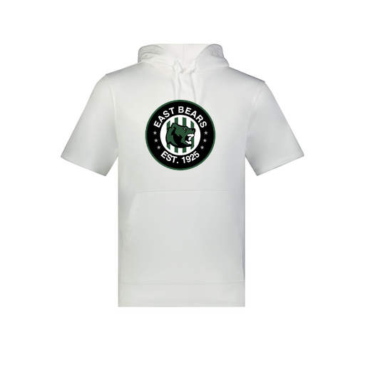 [6871.005.S-LOGO3] Men's Dri Fit Short Sleeve Hoodie (Adult S, White, Logo 3)