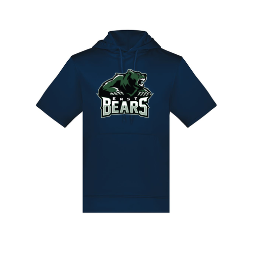 [6871.065.S-LOGO1] Men's Dri Fit Short Sleeve Hoodie (Adult S, Navy, Logo 1)