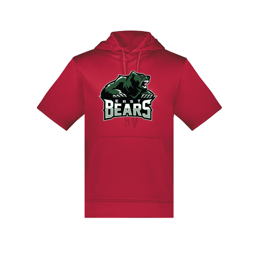 [6871.083.S-LOGO1] Men's Dri Fit Short Sleeve Hoodie (Adult S, Red, Logo 1)