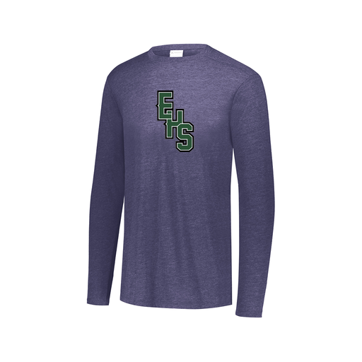 [FTLCUBNV-AXS-LOGO2] Decker Men's Tri-Blend T-Shirt - Long Sleeve (Adult XS, Navy, Logo 2)