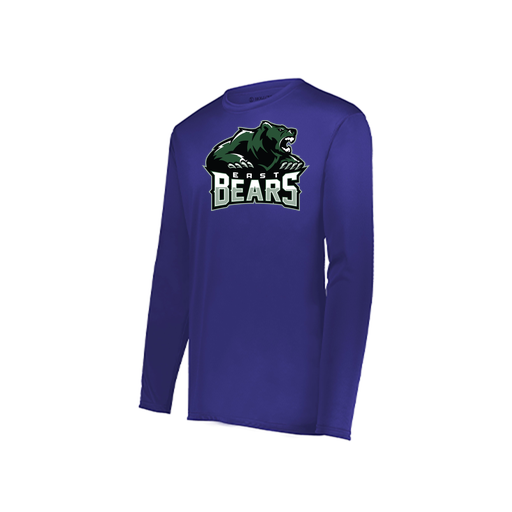 [222823.747.S-LOGO1] Youth LS Smooth Sport Shirt (Youth S, Purple, Logo 1)