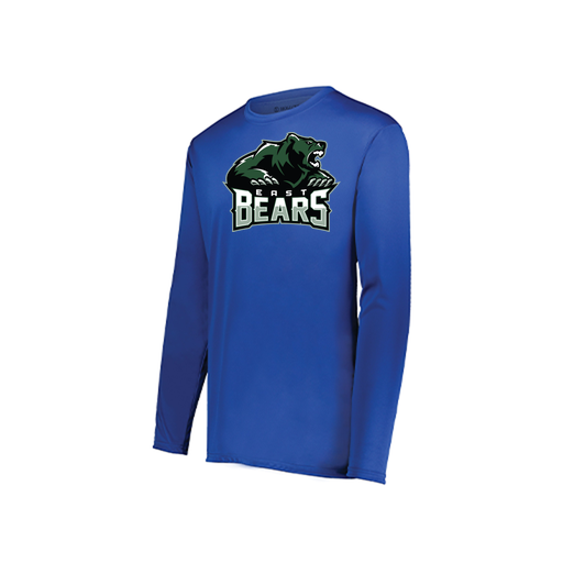 [222823.060.S-LOGO1] Youth LS Smooth Sport Shirt (Youth S, Royal, Logo 1)