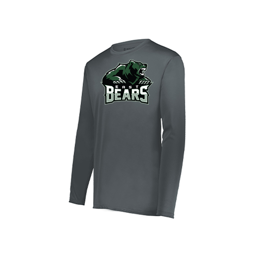 [222823.059.S-LOGO1] Youth LS Smooth Sport Shirt (Youth S, Gray, Logo 1)