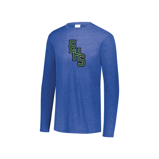 [FTLCUBRY-YS-LOGO2] Decker Youth Tri-Blend T-Shirt - Long Sleeve (Youth S, Royal, Logo 2)