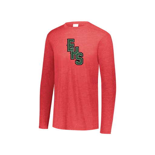 [FTLCUBRD-YS-LOGO2] Decker Youth Tri-Blend T-Shirt - Long Sleeve (Youth S, Red, Logo 2)