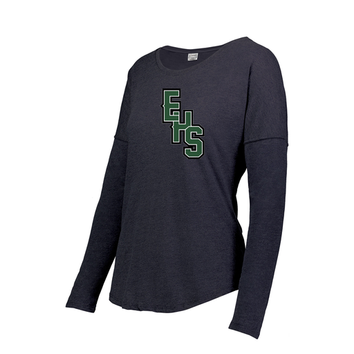 [FTLCUBNV-FAS-LOGO2] Decker Women's Tri-Blend T-Shirt - Long Sleeve (Female Adult S, Navy, Logo 2)