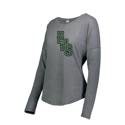 [FTLCUBGY-FAS-LOGO2] Decker Women's Tri-Blend T-Shirt - Long Sleeve (Female Adult S, Gray, Logo 2)