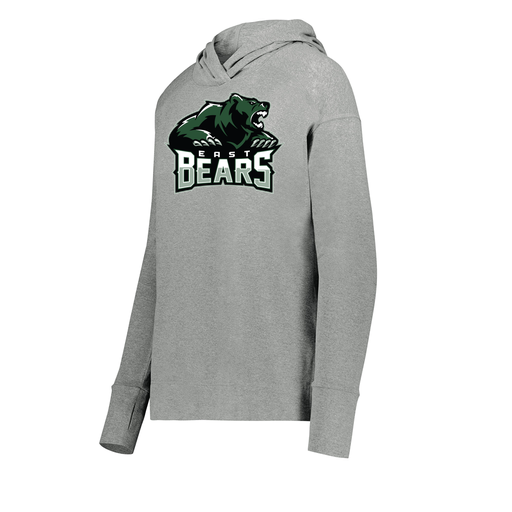 [222798-SIL-FAXS-LOGO1] Ladies Ventura Thin Knit Hoodie (Female Adult XS, Silver, Logo 1)