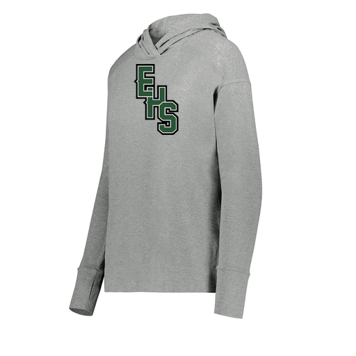 [222798-SIL-FAXS-LOGO2] Ladies Ventura Thin Knit Hoodie (Female Adult XS, Silver, Logo 2)